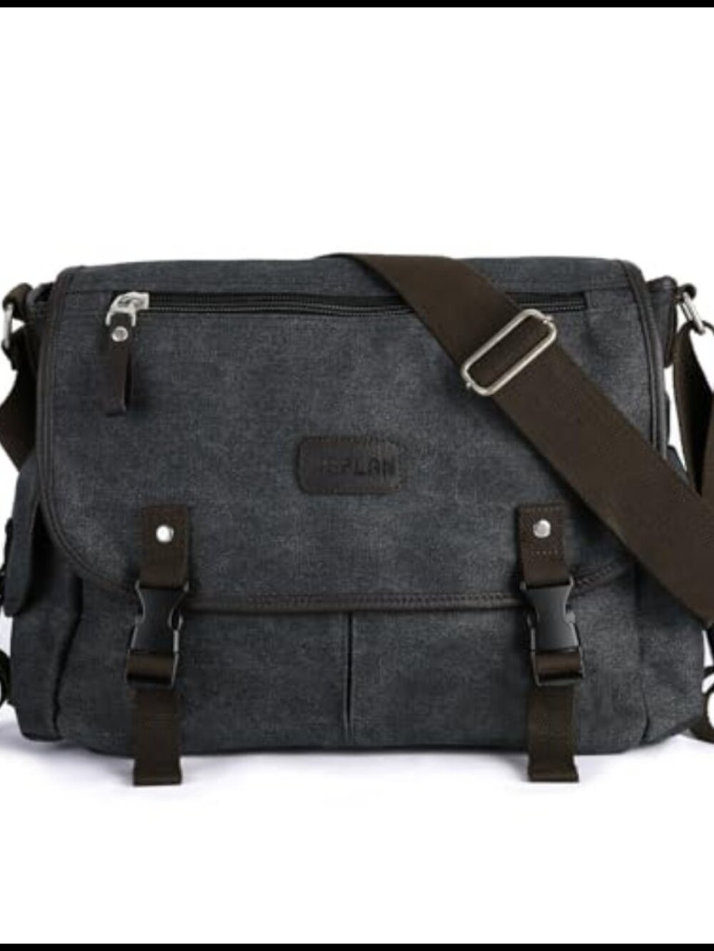 Waterproof Canvas Messenger Bag Anti-Theft Crossbody Laptop Satchel